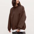 thumbnail image 2 of Timegard Sweat-Shirt Surdimensionné pour Femmes Col Rond Épaule Tombante Pull Automne Hiver Basique Décontracté, 2 of 9