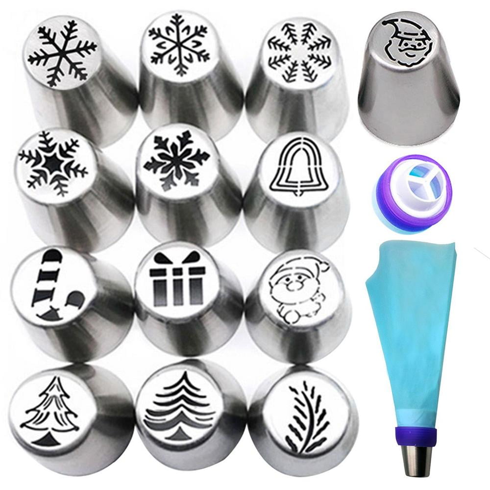 Christmas Baking Tips Christmas Nozzles Set 2023 Flower Frosting Tips