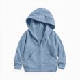 thumbnail image 7 of Staki Girl's Solid Hoodie Zip Up Long Sleeve Preppy Cute Sweatshirts Hoodies Tween Girls Trendy Clothes 1-14Y(Blue,9-10 Years), 7 of 7