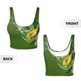 thumbnail image 5 of Haiem Friut Avocado Pattern Womens Sports Bra - U Neck Padded Low Impact Yoga Bra Workout Crop Top Gym Moisture-Wicking Workout Vest -, 5 of 9