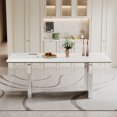 Rectangular Dining Table with Sintered Stone Composite Tempered Glass