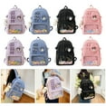 thumbnail image 2 of ZPAQI Shoulder Bag for Student Clear Pocket Bag Rucksack Versatile Nylon School Bag, 2 of 21