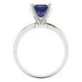 thumbnail image 4 of Clara Pucci 14K White Gold Solid Gold Tanzanite Solitaire Anniversary Ring for Women - 1.5 cttw Princess Cut, 4 of 8