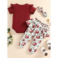 thumbnail image 4 of Dooleck Infant Baby Girls Clothes Mommy's Little Girl Newborn Outfit Clothing Ruffle Romper Floral Pant, 4 of 7