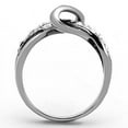 thumbnail image 3 of Womens Silver Ring High polished (no plating) 316L Stainless Steel Ring with Top Grade Crystal in Clear TK1341, 3 of 4