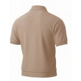 thumbnail image 5 of GJSYRH Mens Golf Polo Shirts Short Sleeve Casual Banded Bottom Stretch Classic Fit Solid Knit T-Shirts, 5 of 8