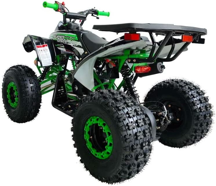 Supermach Youth Quad 4-Wheeler 125cc ATV with Reverse LED Lights and Big Rugged Tires