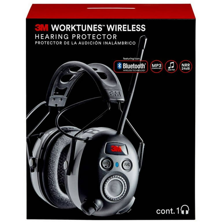 3M WorkTunes Connect Bluetooth AM FM Radio Safety Headphones Hearing Protection Ear Muffs Walmart