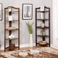 thumbnail image 3 of Furniture of America Emery Transitional 5-Shelf Corner Stand, Oak, 3 of 6