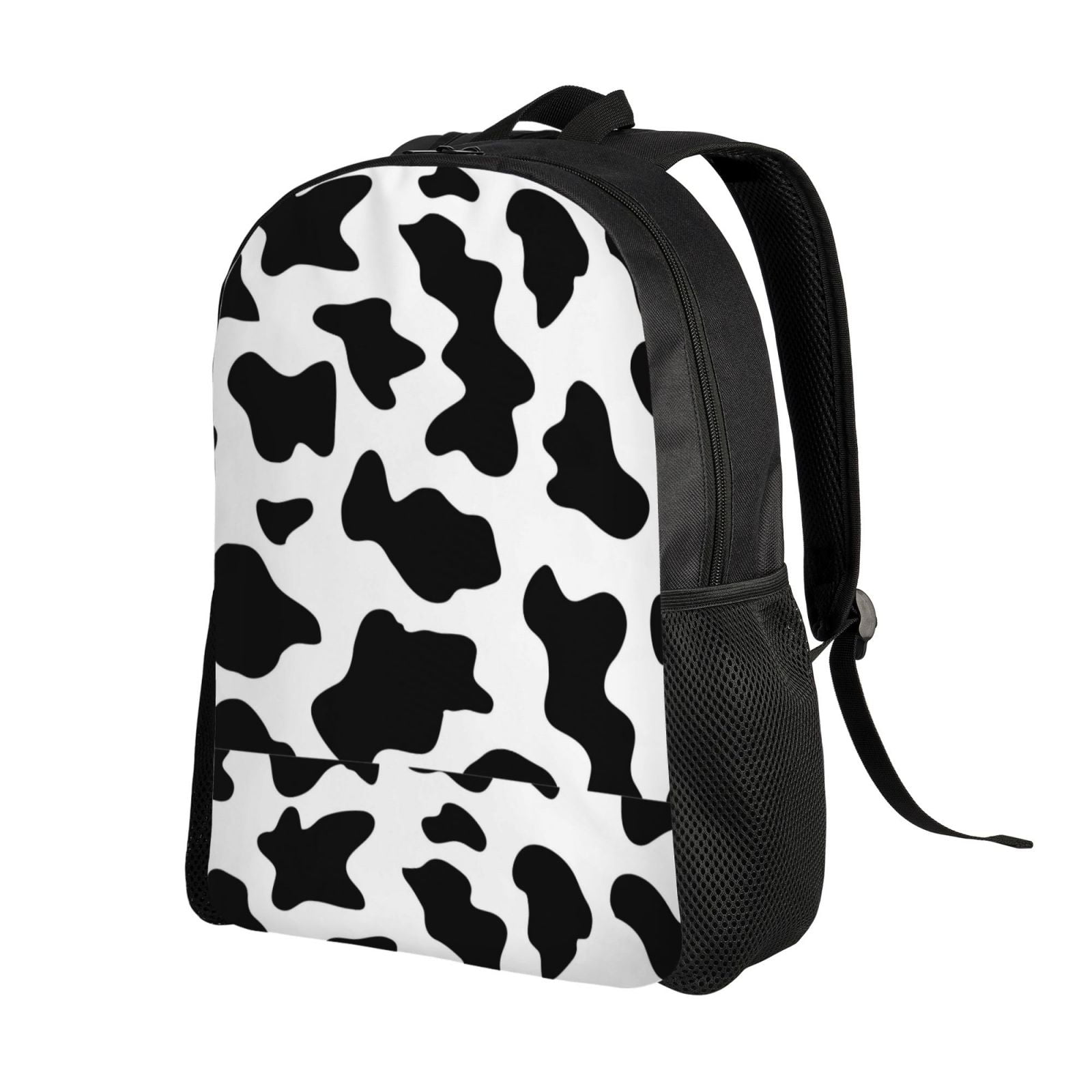 Horeoi Milk Cow Print Waterproof 600D Oxford Laptop Backpack for School Travel Work - Lightweight Durable Bag with Adjustable Straps