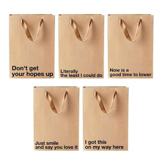 Huanglei Funny 28x20cm Size Dont Get Your Up Reusable Brown Kraft Paper Word For Adult Holiday And White Elephant Exchanges