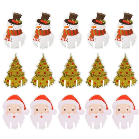 

Gymnture 60 Christmas Wine Glass Decorations Cup Cards Santa Snowman Tree Goblet Markers