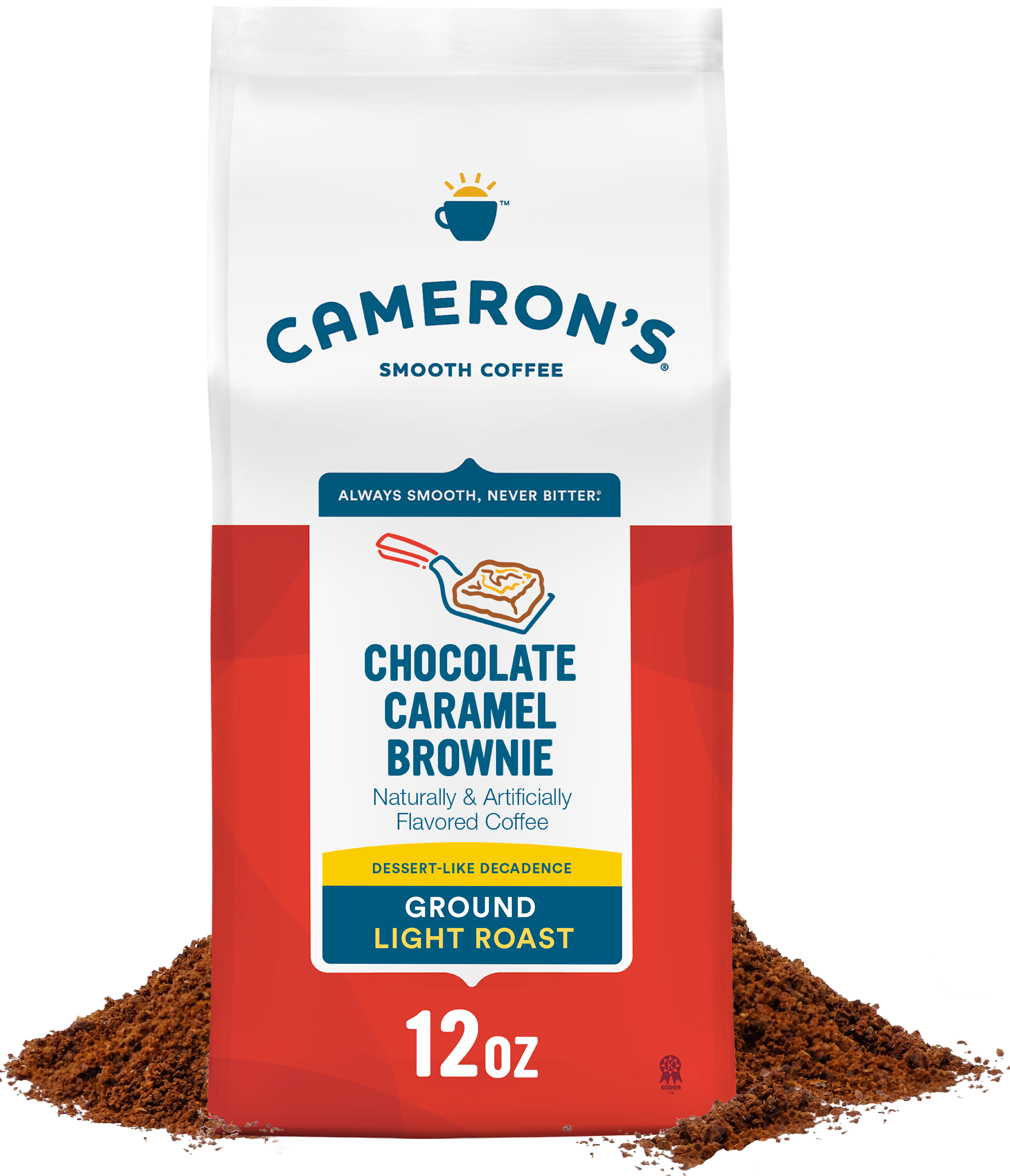 Cameron's Coffee Chocolate Caramel Brownie Ground Coffee, Light Roast, 12 oz, Naturally Caffeinated