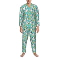 thumbnail image 3 of Naloa Panda Bathing Men’s Pajamas Set - Long Sleeve Button Down Sleep Shirt and Pajama Bottoms Sleepwear Set-Medium, 3 of 7