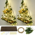 thumbnail image 2 of DJN Up to 70% Off Desktop Ornament LED Strip Wall Hanging Shelves 2PCS Artificial Macrame Shelf Wood Floating Hanging Plant Shelves For Home Wall Decor Wood Yellow One Size, 2 of 7