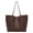 Coffee, variant on Oversize Pu Leather Tote Women Weekender Bag Shopper Handbag Travel Purse