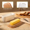 thumbnail image 3 of White Small Porcelain Butter Dish With Lid, Countertop Airtight Butter Keeper, 3 of 6