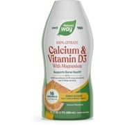 Nature's Way Calcium & Vitamin D3 with Magnesium Liquid, Bone Health*, Citrus Flavored, 16 fl oz