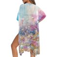 thumbnail image 5 of HELLHERO Colorful Jellyfish and Starfish Design Long Kimono Swimsuit Cover Up Loose Polyester Quick Dry Bathing Suit Cover Up, 5 of 6