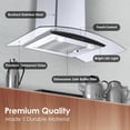 thumbnail image 3 of Tieasy 30-Inch Wall-Mounted Range Hood, 450CFM, Stainless Steel, 3-Speed Exhaust with Dishwasher-Safe Filter, 3 of 9