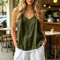 thumbnail image 2 of HappyYEE Women’s Camisole Tops with Lace Trim, Adjustable Spaghetti Strap Sleeveless Tops, Regular Fits Fashion Versatile Cami Tops Green-a S, 2 of 8