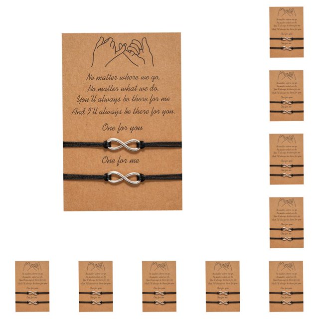 Conjunto de amistad Jumpingount 10Conjunto Negro Joyería de pareja