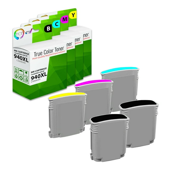 TCT 940XL Ink Cartridge 5 Pack - Premium Compatible Replacement for HP 940XL 940 XL