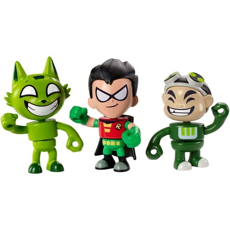 Teen Titans Go! Mini Figures Gizmo, Kitten Beastboy, & Robin (Teen Titans Go The Best Robin)