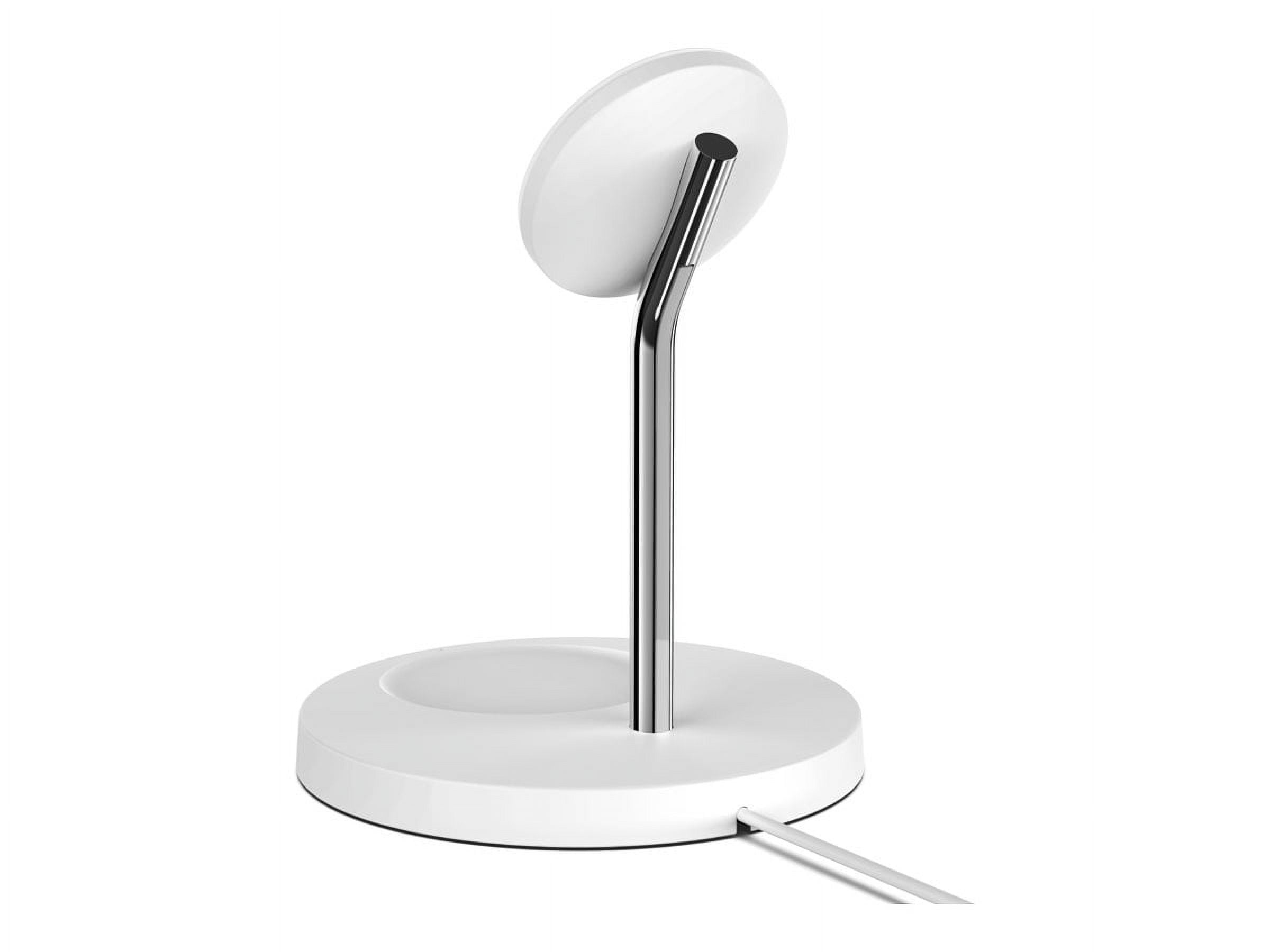 Open Box Belkin BoostCharge Pro MagSafe 2-in-1 - Wireless charging stand + AC power adapter - 15 Watt - Fast Charge - white - for Apple AirPods; AirPods Pro; iPhone 12, 12 mini, 12 Pro, 12 Pro Max
