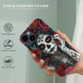 thumbnail image 3 of A phone case suitable for iPhone, with a unique design of Skull and Flowers patterns. It is a high-quality PC plastic protective case and an ultra-thin shock-absorbing phone case, 3 of 4