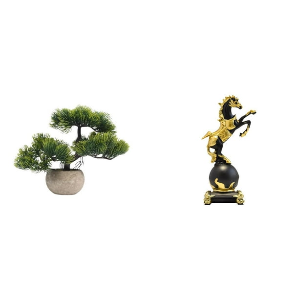 Colección De Bonsáis Artificiales, Plantas Artificiales En Maceta, Centros De Mesa, Figuritas De Caballos, Estatuas Modernas, Adornos, Esculturas De Animales, Centros De Mesa Para Dormitorio,