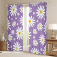 thumbnail image 2 of jejeloiu Kawaii Floral Daisy Blackout Curtains Set of 2 (52x84 Each),Cartoon Flowers Blossom Window Curtains,Purple White Curtains and Drapes For Girls Teens,Super Cozy Room Decor, 2 of 6