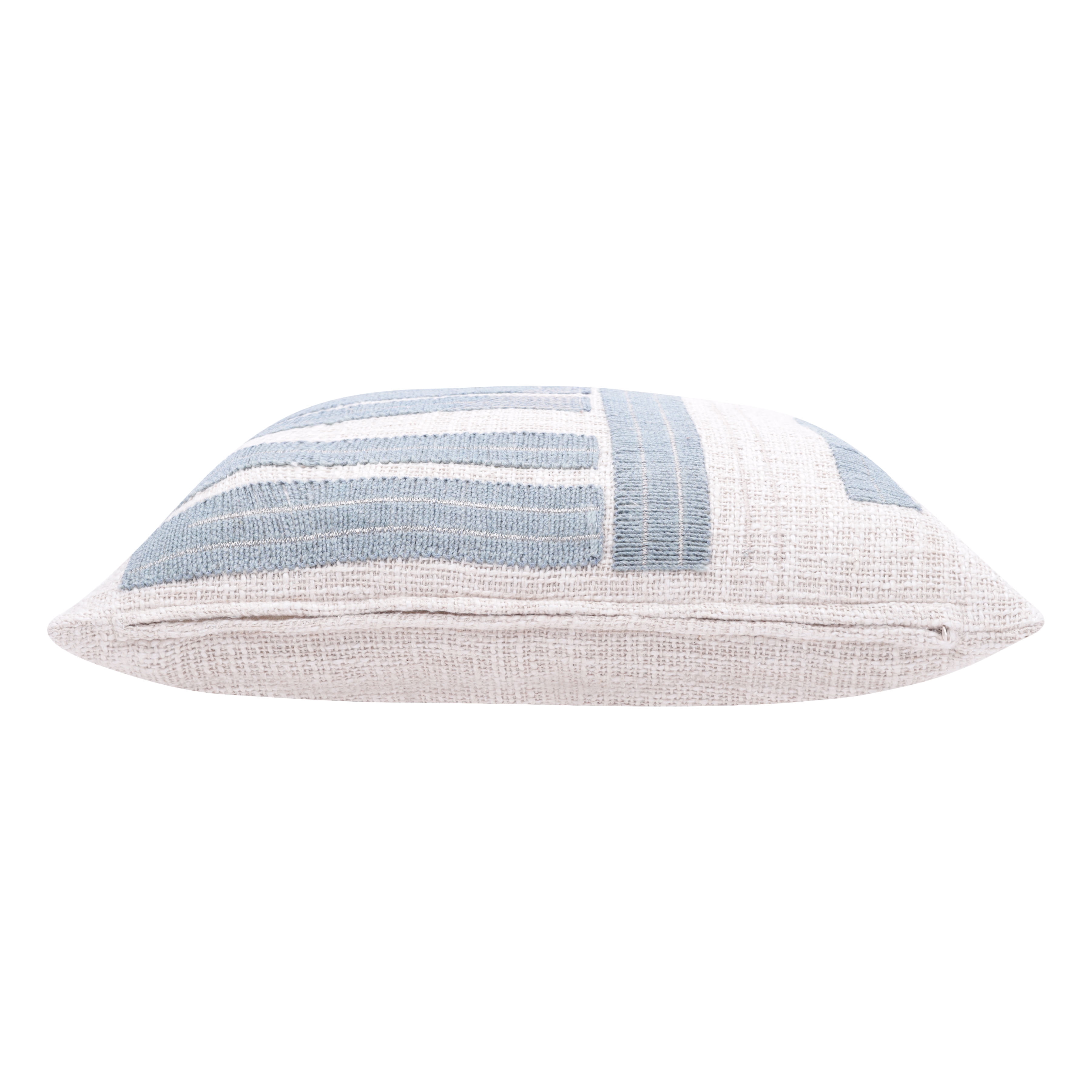 Harlow Hill Stacy Garcia 20" x 20" Ocean Blue/Ivory Striped Cotton Blend Adult Decorative Throw Pillow Cover