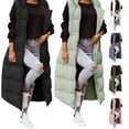 thumbnail image 5 of ZMHEGW Women Coats Winter Sleeveless Vest Long Hoodie Warm Down With Pockets Quilted Outdoor Zip Up Long Vest Fall Jackets, 5 of 7