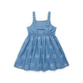 thumbnail image 3 of Wonder Nation Toddler Girls Cotton Sleeveless Floral Embroidered Dress, Sizes 12M-5T, 3 of 6
