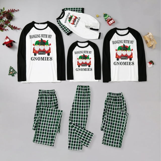 2023 Pyjamas de Noël Assortis pour Famille Imprimé Hommes Velours Pyjamas Assortis de Noël