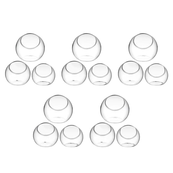 Supvox Transparent Glass Terrarium Plant Containers Beveled Opening for Home and Office 15Pcs