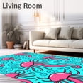 thumbnail image 2 of ODIKA 6x9 Machine Washable Non-Slip Area Rug, Whimsical Seahorse Carousel with Dancing Jellyfish Motifs Ultra Soft Rug, None, 728804, 2 of 7