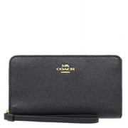 Coach Crossgrain Leather Large Phone Wallet, Black