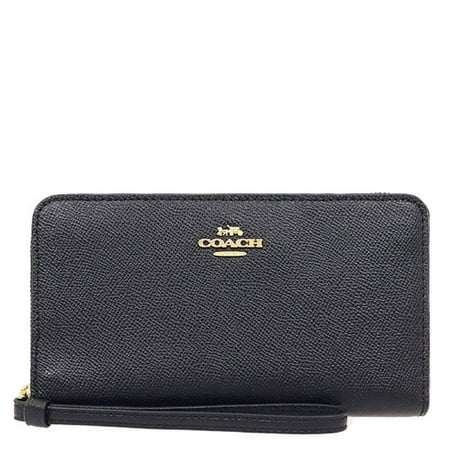 Coach Crossgrain Leather Large Phone Wallet, Black