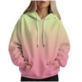 thumbnail image 6 of Godom Hoodies for Women 2025 Fall Trendy Gradient Color Drawstring Pullover Tops Casual Loose Oversized Y2k Sweatshirts, 6 of 6