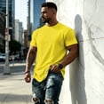 thumbnail image 5 of Yifymode Oversized Shirts for Men Vintage Short Sleeve Beach Vacation Tops Solid Casual Loose Fit Breathable Athletic T Shirts, 5 of 6