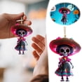 thumbnail image 2 of Day of The Dead 2D Acrylic Hanging Ornament, Gothic Punk Dia De Muertos Flat Pendant, Lightweight Decor for Halloween Tree, Party, Home & Car Interior Decoration, 2 of 6