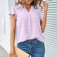 thumbnail image 4 of Puntoco Tops Blouses for women Clearance 2025,Women Lace Short Sleeve Shirts Dressy Casual Tops Summer Tee Shirt Purple XL(XL), 4 of 8