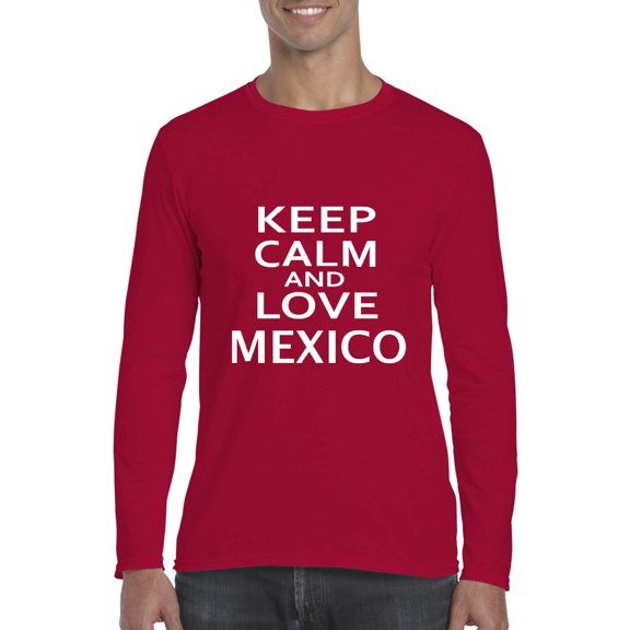 Mexico T-Shirt Keep Calm And Love Mexico Artix Softsyle Long Sleeve Men's T-Shirt Tee