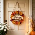 thumbnail image 7 of Fall Decoration, 11.8" Fall Wreaths for Front Door, Thanksgiving Door Sign, Maple Leaf Welcome Hanging Decor, Wooden Front Door Pendant, Autumn Wall Art, Harvest Home Ornament, Seasonal Porch Decor, 7 of 7