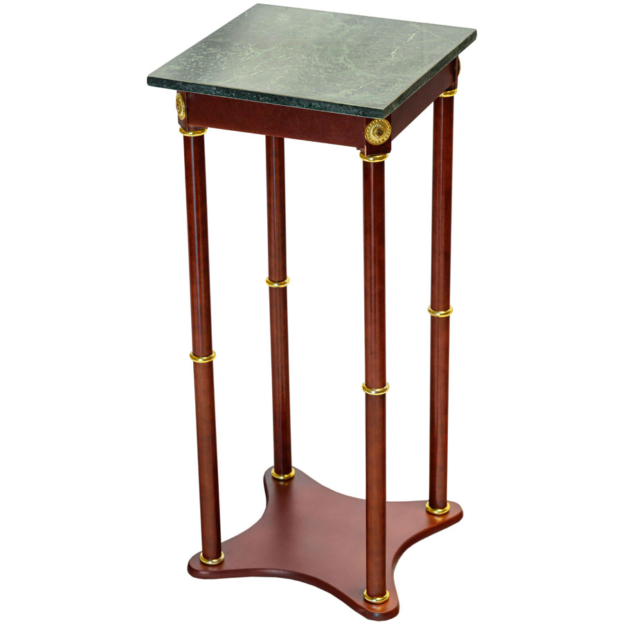 Legacy Decor 28 Inch Cherry Wood Square Plant Stand, Telephone Stand
