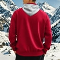 thumbnail image 4 of YLSDY Mens Half Zip Hoodie for Casual Fleece Lightweight Regular Long Sleeve Sherpa Lined Winter Warm Pullover Sweatshirts Red XXL, 4 of 8