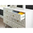 thumbnail image 6 of Linon Alick Wood Geo Texture 6 Drawer Dresser with Gold Hardware in Glossy White, 6 of 18