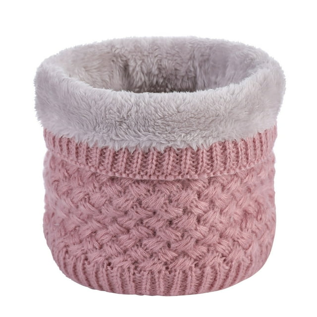 Women Winter Neck Warmer Gaiter Soft Lined Knit Scarf Windproof Warm Double Layer Thick Cold Weather Accessory